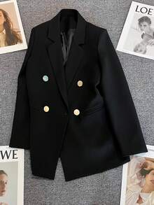 New Autumn Style Women's Personalized Black Blazer.This Is A Jacket-Style Blazer That Combines Fashion Sense And A Sunny Vibe. It Is Suitable For Important Occasions Such As Dates, Parties, Weddings, And Festival Celebrations. It Can Also Be Used As Women's Outerwear For Going Out And Christmas Clothing.