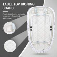 Tabletop Ironing Board 80 X 30cm Foldable Small Lightweight Compact Space Saving - White - View 5
