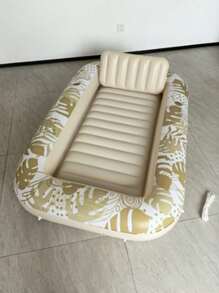 SLOOSH 充气日光浴泳池躺椅浮床，85 英寸 X 57 英寸超大成人泳池浮床，带枕头，四合一日光浴浴缸浮筏，日光浴床躺椅，适用于水上充气球坑，XL-金白色 - 彩色 - 查看 14