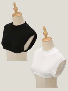 2 sztuki damskiego golfu w jednolitym kolorze, narzutka na ramię, intymny panel, bolerko dla kobiet, swobodny, uniwersalny styl, dostępne w wielu kolorach, do noszenia na co dzień, na sukienkę lub jako dekoracja świąteczna - 2 SZT. wielokolorowe - Zobacz 13