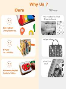 Montessori Cicha Książka Dla Maluchów 18M+ Dzieci Żyrafa Filcowa Zajęta Książka Zmywalne Książki Opowieści Dla Przedszkolaków Przedszkolna Tablica Edukacyjna Dla Chłopców Dziewczynek 2 3 4 5