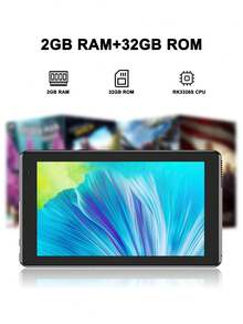 Tablet Android 15 Tablet, 2GB RAM 32GB ROM/2.4G WiFi/RK3326S 4-Core 1.5Ghz/BT 5.2/FHD IPS Display/2MP+2MP Dual Camera/3000mAh/Support 512GB SD Expansion/For Online Lesson,Reading,Games,Support Widevine L1(No Adapter)