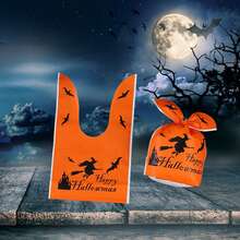 50 Pieces Halloween Rabbit Ear Snack Bag Halloween Rabbit Ear Candy Gift Bags Rabbit Goody Bags Halloween Bags Party Supplies - Flying Broom - View 3