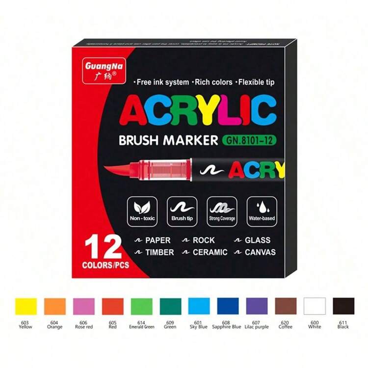 GuangNa 72/120/168/240/288 Colors 1 Set Of Color Soft Wool Direct Liquid Acrylic Markers Pens, Large Capacity Student Art Art Painting Coloring Book Fill Pen Diy Hand-Painted Shoes T Blood Shirt Waterproof Painting Pen 48/60/72 Color Stackable Color Impermeable Paper Watercolor Pen Marker - Multicolor - View 22