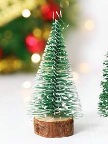 Cirelle 2棵圣诞迷你松树，两棵人造雪树，带木质底座，节日桌面装饰，理想的圣诞节中心摆件，完美的节日家居装饰和派对装饰品，圣诞节送礼佳品，冬季房间装饰 - 彩色 - 查看 6