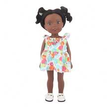 Ensemble de vêtements et chaussures pour poupée américaine de 14 pouces, robe bonbon + chaussures à nœud blanc, convient pour les poupées bébé fille de 30 cm comme Nancy, Lise, Paola Reina