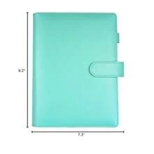 A5 PU Leather Binder Cover With Magnetic Buckle Closure, 6 Ring Personal Notebook For Organizing Planner Refill Pages, Photo Card Sleeves, Multi-Functional Card Collector-826103 - 綠色 - 查看 9