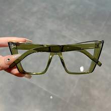 Vintage Cat Eye Transparent Lens Computer Glasses Jelly Color Frame For Women - Fashion Glasses Eye Protection - quả cam - Xem 11