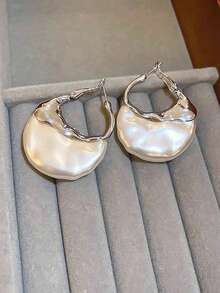 1 Đôi bông tai vòng ngọc trai giả xếp ly cổ điển - cái túi - Xem 12