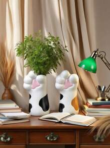 1 件情人节可爱猫爪花瓶 - 送给猫爱好者的完美猫礼物，送给女性的鲜花和猫爱好者的礼物。非常适合家居装饰、办公室、书架和电视柜。送给女性的甜蜜猫咪礼物和送给女性的猫爱好者礼物。送给女性的贴心猫妈妈礼物和送给植物爱好者的礼物