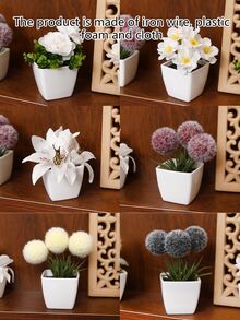 1pc/Set Of 6pcs Artificial Mini Succulent Plants, Suitable For Home, Living Room, Tabletop, Windowsill, Office Desk Decor, Mother's Day, Wedding Party Decoration - Multicolor - View 6