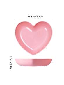 1/5/10pcs Heart-Shaped Plastic Plates/Trays, Suitable For Serving Fruits And Snacks, Ideal For Valentine's Day, Birthday, Bridal Shower And Other Occasions - 粉色 - 查看 2