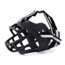 1 pieza Bozal ajustable para perros con diseño de cinturón reflectante, anti-mordedura, anti-ladrido y anti-alimentación, máscara protectora universal para mascotas