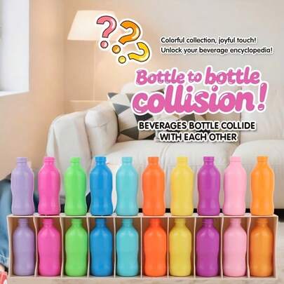 21件套趣味猜瓶子挑战游戏，饮料搭配玩具套装，家庭记忆逻辑推理训练棋盘游戏，益智玩具，万圣节礼物，生日礼物