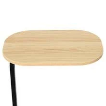 YUNRUX C-förmiger Beistelltisch, kleiner Couchtisch, Beistelltisch Log Color & Schwarz - Verschiedenfarbig - Übersicht 6