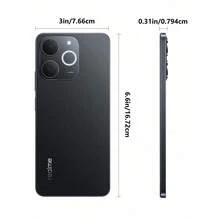 Realme Note 70T AI Power Octa-Core Unisoc T7250 Processor Smartphone, 6.72" FHD+ 90Hz AMOLED Display, 50MP AI Dual Camera, 6000mAh Long-Lasting Battery, 18W Fast Charge, IP54 Life Water Resistant, Android 14 - 4+128GB/6+128GB/8+256GB,Global Version - Black - View 12