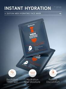 20 Pcs Moisturizing QUIYUM Men Hydrating Face Mask,25g Oil Control Facial Mask Improves Overall Completion Men'S Moisturizing Facial Mask Gift For Father, Father's Day For Man All Skin Types - Men - View 3