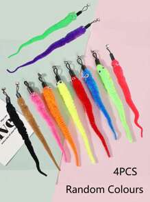 猫玩具套装，彩色羽毛，逗猫棒，铃铛毛毛虫，可替换逗猫棒头，室内外均可使用，训练，自娱自乐，缓解无聊（蓝色、黑色，替换头颜色随机）