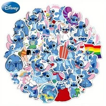 50/100PCS Optional Disney Officially Licensed Stitch Cute Cartoon Style Lilo & Stitch Sticker Decoration DIY Sticking Notebook Mobile Phone Case Gift Wrapping Party Decoration Cute And Childlike PVC Material Cartoon Patterns Various Styles Children's Handicraft Festival Decorative Gifts Christmas Halloween