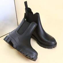 DangDing Damen Mode vielseitige Lässig Elastische Textur Sohle Dicke Boden Militärstiefel, Chelsea Stiefel, Knöchel Stiefel, Wasserdichte Regenstiefel geeignet für Outdoor, Garten, Wandern, Arbeit