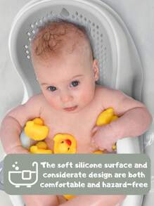 1 件婴儿浴盆支撑婴儿浴椅 - 便携式婴儿浴盆支撑，防滑沐浴垫，适合 0-6 岁，PP 材质，沐浴椅，易于存放
