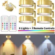 6/3/1pc LED Drawing Light, Battery Powered, Wireless LED Drawing Lamp, Wireless Wall Light With Magnetic Attachment, Wireless Spotlight, Dimmable Display Light With Remote Control, 3 Lighting Modes, Suitable For Frames, Artworks, Portraits Display, Wall Decor Light, 150mAh Remote Control - Multicolor - View 29