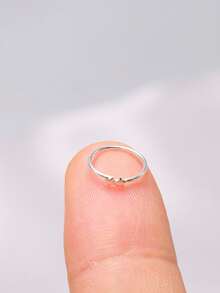 1pc 22G Nose Rings Hoops 925 Sterling Silver Piercing Septum Clicker Rings Cartilage Earring Helix Jewelry - Silver - View 1