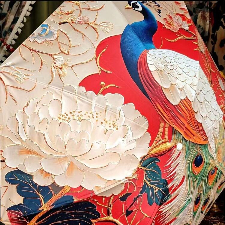 1pc 8-Rib Vintage Umbrella, Dual Use Sunshade & Rainproof Umbrella, Wooden Handle, UV Protection For Women, Spring Summer Picks, Brides Maid Gifts, Room, Bedroom Decor, Bedroom Decor, Beach, Travel, For Men, For Women, Vacation,Cute Stuff - As Picture - View 6