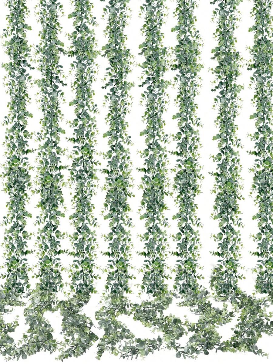 3pcs Artificial Eucalyptus Garland 3 Packs Fake Eucalyptus Greenery Garland Faux Hanging Plants Artificial Vines, 5.6 Feet/Strand For Wedding Backdrop Arch Wall Table Party Outdoor Festival Decor, Artificial Plants, Fall Decor, Wedding Decor, Wedding, Party Decor, Home Decor, Room Decor