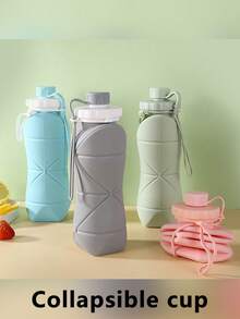 A 600ml Space-Saving Foldable Water Bottle, Made Of Durable Silicone And Leak-Proof, A Must-Have For Busy Lifestyles. Perfectly Suited For Both Commuting And Adventures. An Excellent Gift For Halloween, Father's Day, Mother's Day, Valentine's Day, Thanksgiving, Easter, Christmas, Birthdays And Festivals, Ideal For Gifting To Friends And Family. Also Fits Occasions Like Weddings, School Back-To-School Season And Graduation Ceremonies.