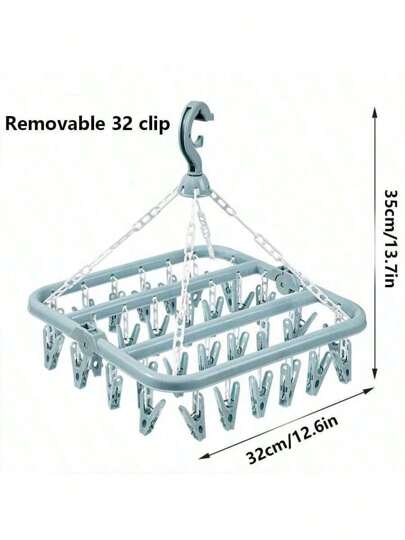 1 Piece 32 Clip Windproof Clothes Peg, Sock Peg, Bra Clothes Peg, Hat Peg, Multi-Clip Clothes Rack, Drying Rack, Multi-Functional Clothes Peg