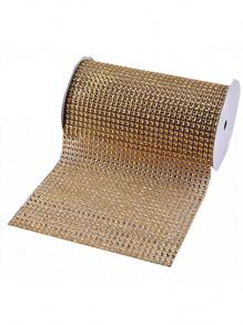 Bling Wrap Ribbon Gold 6Inch X 9 Feet Perfect For Gifts Dration Craft Projects Special Finishing Touch Unique Look Spool 3 Yards