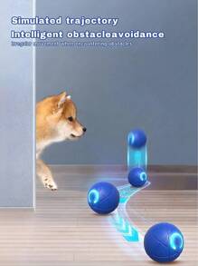 1 pieza Pelota de salto de gravedad inteligente para perros de color azul/naranja, accesorios eléctricos para mascotas, juguete para perros, pelota de entrenamiento para mascotas