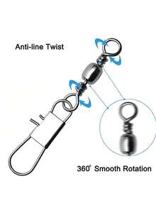 20/50/100 Durable Fishing Hook Connectors, Equipped With A Barrel-Shaped Rotating Device, Suitable For Freshwater And Saltwater Fishing
