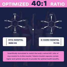 TOTARIA Inositol Supplement - Myo-Inositol & D-Chiro Inositol Capules Plus Vitamin D3, Folate, Ideal 40:1 Ratio - Hormonal Balance For Women & Ovarian* Support, 120 Caps - unflavored - 查看 5