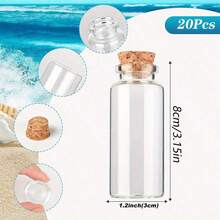 1/10/20 件/批迷你透明玻璃瓶婚礼祝福罐生日派对 DIY 圣诞装饰礼品瓶、装饰/旅行配件（瓶宽 30 毫米）