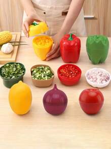 1/6pcs Fresh Container Set: Reusable PP Plastic Storage Containers For Fruits, Vegetables, Garlic, Onion And Lemon - Suitable For Camping, Meal Prep And Food Preparation, Essential Kitchen Organizer, Back To School Supplies - Multicolor - View 4