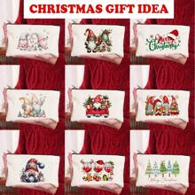 圣诞主题化妆包，多件套可选（1/5/10/20件），多功能珠宝袋，圣诞礼品袋，零钱包，糖果袋，带有圣诞老人，精灵，圣诞树和其他节日设计，是营造圣诞气氛的必备品，便携多用途实用布袋，充满节日气氛，圣诞节和新年聚会，派对，礼品分发和存储的必备包装袋，适合男士和女士