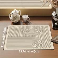 1pc Minimalist Dish Drying Mat, Concentrated Coffee Machine Countertop Absorbent Pad, Bathroom Vanity Drainage Mat, Soft Faucet Absorbent Pad, Bathroom Vanity Cup Mat, Kitchen Accessory, Bathroom Accessory - Multicolor - View 11