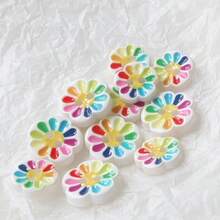10/20pcs Colorful Dotted Flower Two-Eye Small Buttons, Handmade Sewing Buttons Decor Accessories For Sweater, Cardigan, DIY - Multicolor - View 3