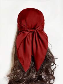 1 chiếc khăn trùm đầu bằng lụa vuông trơn màu phong cách Boho thanh lịch, khăn trùm đầu bằng lụa satin cho nữ, khăn trùm đầu bằng lụa Boho, khăn Bandana đi biển, thích hợp cho hoạt động ngoài trời và du lịch, khăn Bandana Bohemian, băng đô, lý tưởng để mặc, quà tặng, trở lại trường học - màu đen - Xem 9