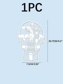 1pc Skull Design Cookie Stamp - White - View 10
