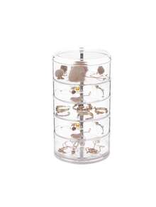 1 Peça Caixa Giratória de Armazenamento de Acessórios para Cabelo com Compartimentos Múltiplos, Organizador de Grampos e Laços de Cabelo, Caixa de Exibição de Acessórios para Cabelo de Crianças, Organizador Multiuso para Pentes, Óculos, Pincéis de Maquiagem etc., Material PET Simples e Prático, Presente Perfeito para o Dia da Criança e Aniversário