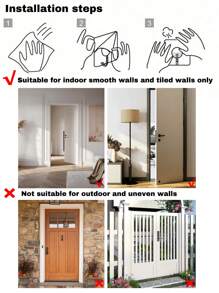 1 Piece Indoor Puppy Door - Retractable Pet Barrier For Doorways, Stairs And Balconies - Portable Animal Enclosure With Cat Proofing For Setup, Safe Spaces, And Pet Protection, Comes With 5 FREE Positioning Sticky Hooks For Stairways, Bedrooms, Balconies, Kitchens And More To Make Sure They're Always Safe! - Multicolor - View 5