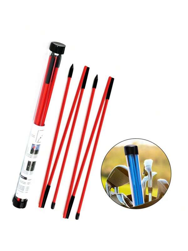 2 Stücke Golf Ausrichtungsstäbe zum Falten, Golf Richtungsstäbe, Schwungtrainings-Hilfsmittel - Golf Ball Marker Ausrichtungsstäbe, Korrekturstäbe, multifunktionales Trainingsset