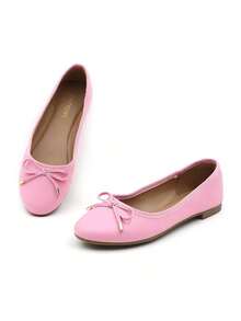 Womens Low Block Chunky Heels Pink Pumps Ladies Dress Shoes Round Toe Comfortable Office Slip On Shoes ROUDI-1 - Pink - View 8