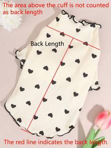 1 Áo vest tay ngắn thêu hình trái tim nhẹ cho thú cưng phù hợp với chó/mèo nhỏ (Kích thước sản phẩm nhỏ hơn, đề xuất đặt hàng lớn hơn 1-2 cỡ, giao màu ngẫu nhiên) - Màu be - Xem 3