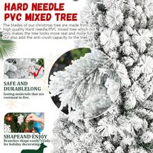 4/5/6/7/7.5/8/9FT Artificial Christmas Tree, PVC Hard Needle Mixed Flocking Tree, Simulated Pine Needle Christmas Tree, With Detachable Metal Base, Christmas Tree For Winter Party Decorations, Indoor Christmas Decorations