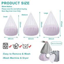 Bean Bag Inner Liner No Filler - Easy Cleaning Bean Bag Insert Replacement Cover For Bean Bag Chair, Zipper Opening No Filler Room Decor Home Decor Sofa Cover Couch Cover Sofa Covers Living Room Decor - White - View 2