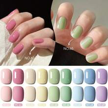 XEIJAYI 9 Pcs 15ml New Popular Macaroon Color Set Nail Gel Polish Semi Permanent Nail Art Soaking UV LED Nail Salon DIY Nail Salon Gel For Spring And Summer - 彩色 - 查看 5